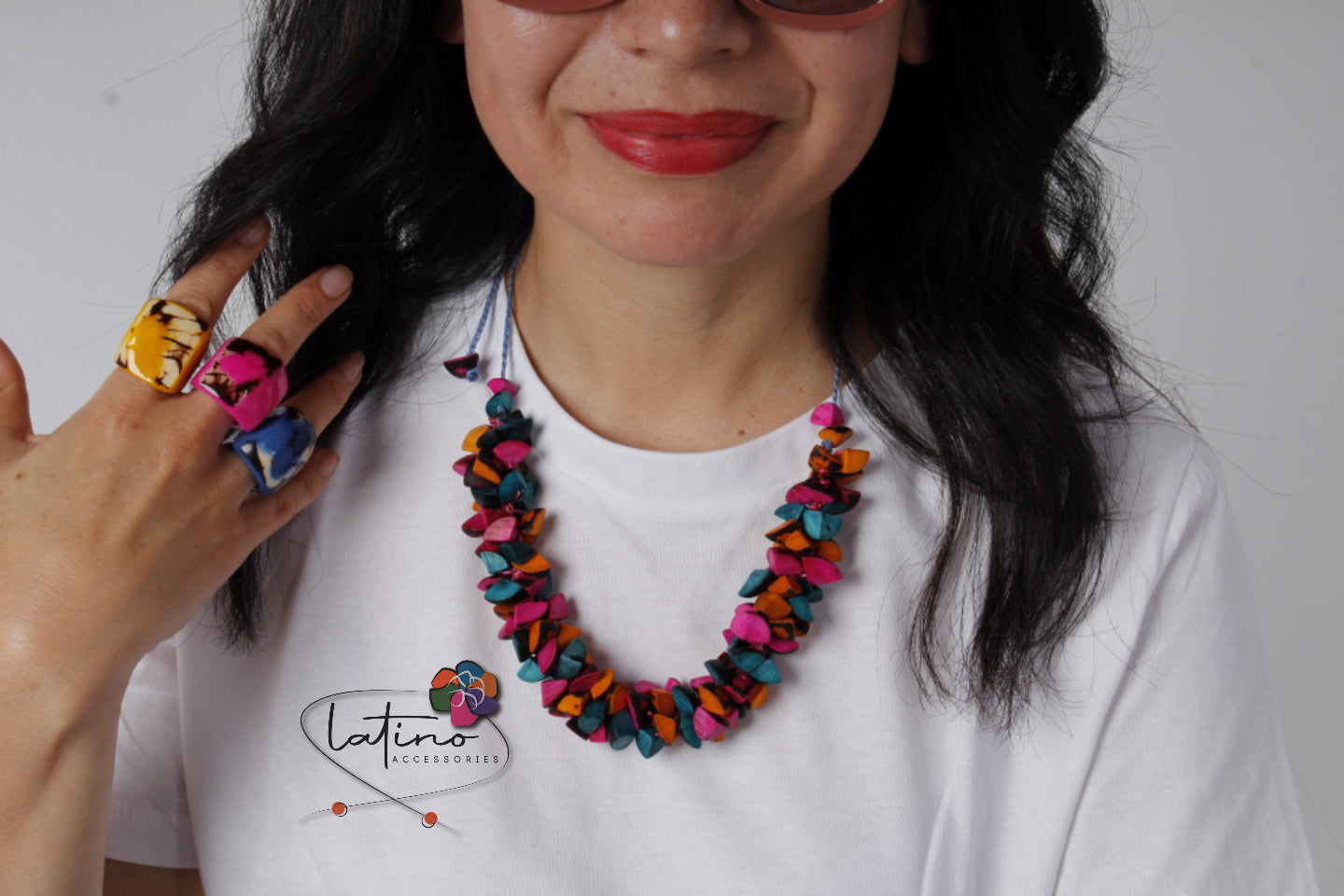 Multicolour Tagua Necklace Set